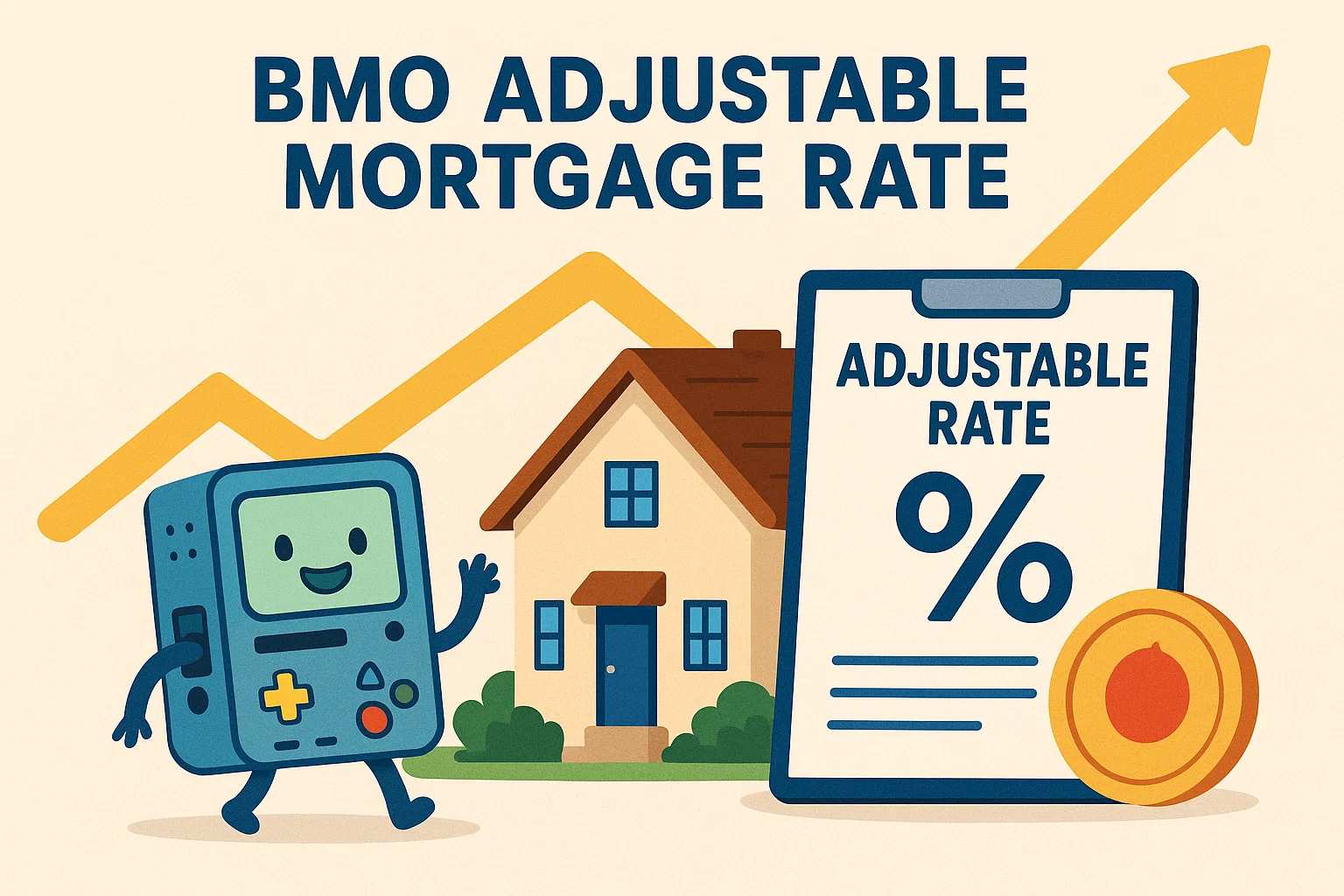 An adjustable BMO mortgage rate starts low and changes over time based on market conditions.