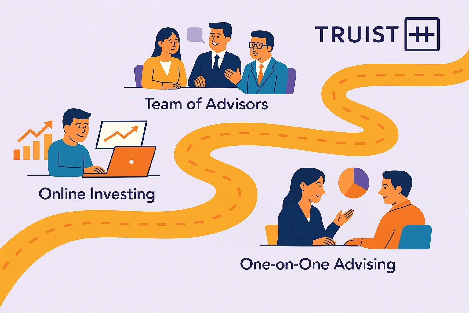 Truist bank investing offers three clear paths so you can choose the one that matches your goals.