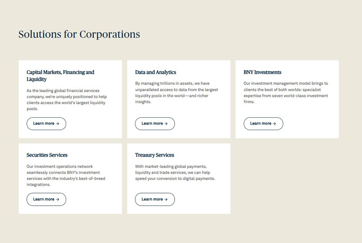 BNY Mellon business banking services