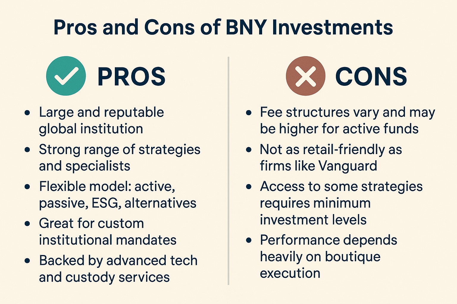Pros and Cons of BNY Investments