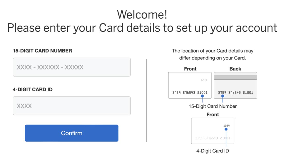 American Express credit card activation