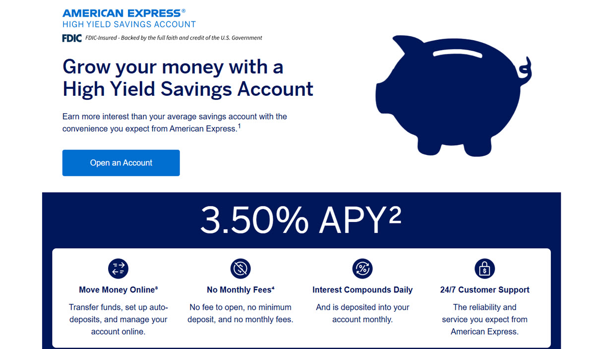 American Express high yield savings account