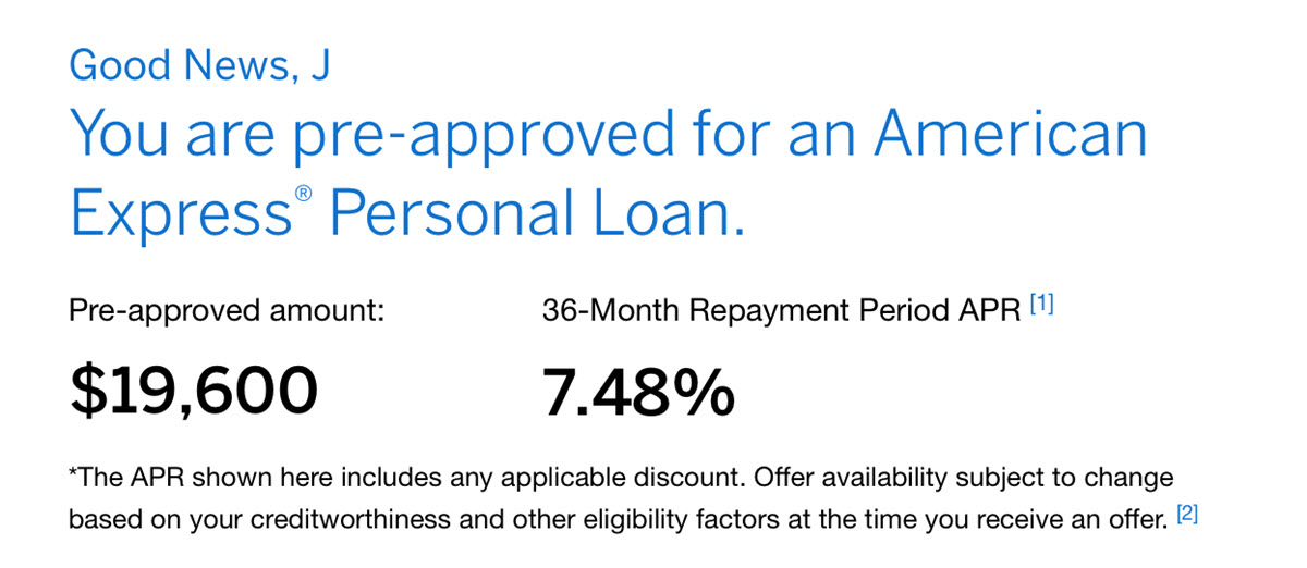 American Express personal loan requirements
