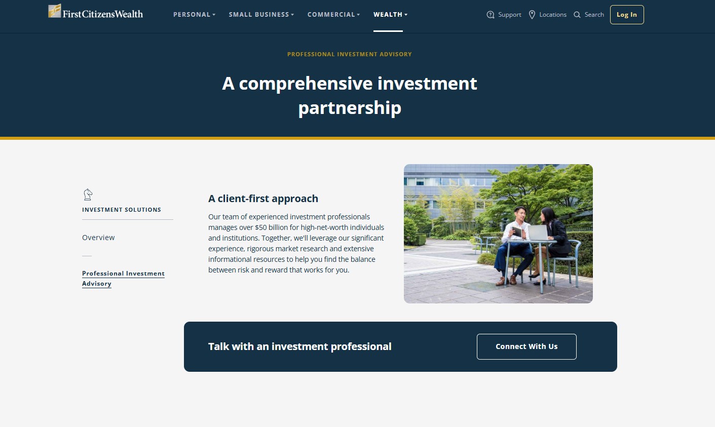 First Citizens Bank's advisory and wealth management services