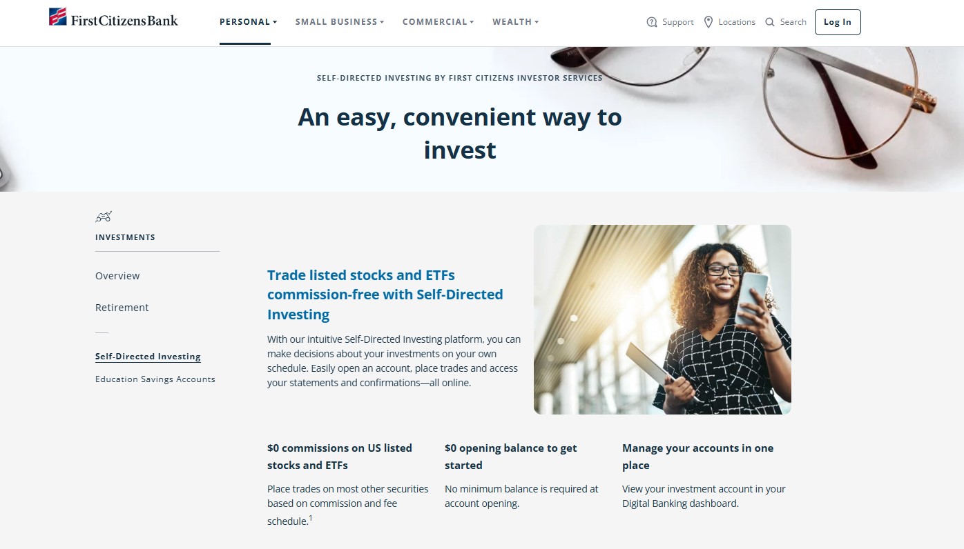 First Citizens Bank self-directed trading platform