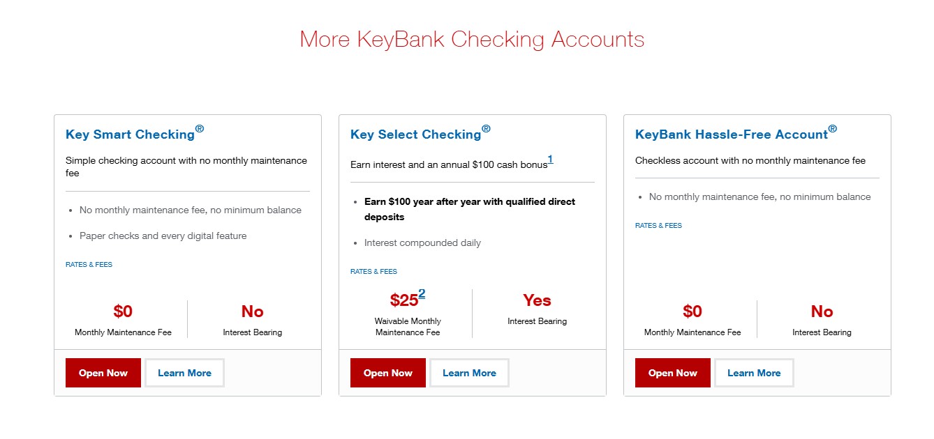 KeyBank checking account options