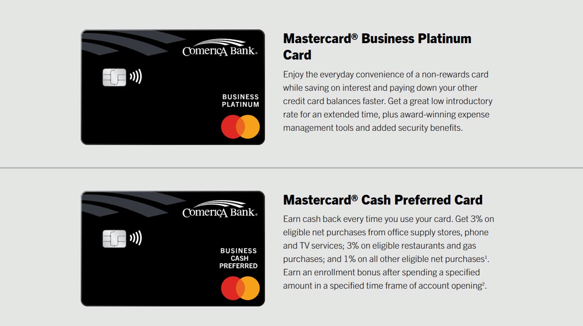 Comerica business credit cards