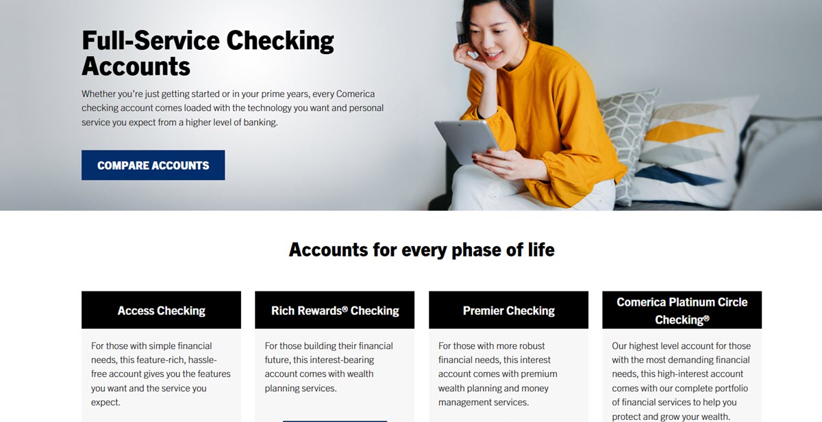 Comerica checking account options