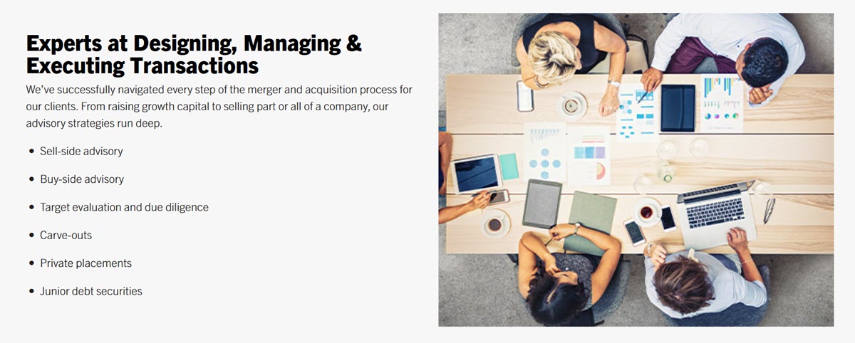 Comerica Investment Banking services